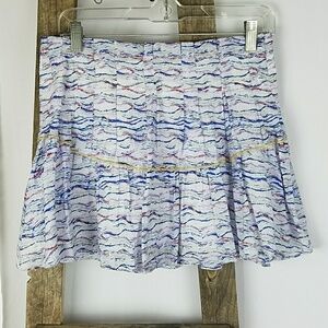 Free People women 4 mini ruffle A-Line skirt metal